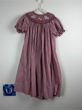 Rosalina Smocked Bishop Crimson Red White Football Alabama Preppy Dress Size 5